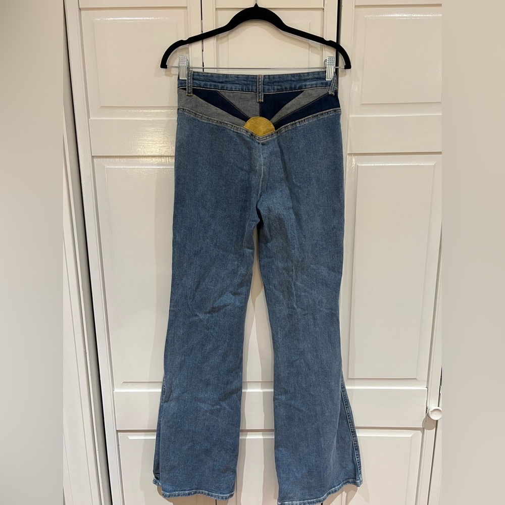 EUC Free People We the Free Seasons in the Sun Sunrise Flare Jeans - Picture 8 of 11